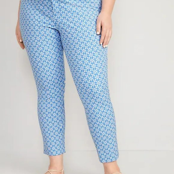 High Waisted Pixie Skinny Ankle Pants Blue Tile - Picture 2 of 9